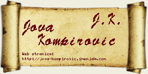 Jova Kompirović vizit kartica